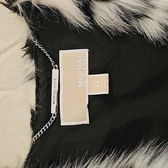 MICHAEL Michael Kors faux fur vest black and white animal print size XS - Picture 2 of 4